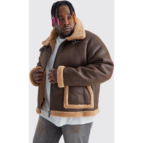 Grande taille - Veste aviateur à bordures en polaire - XXL - Boohooman - Modalova