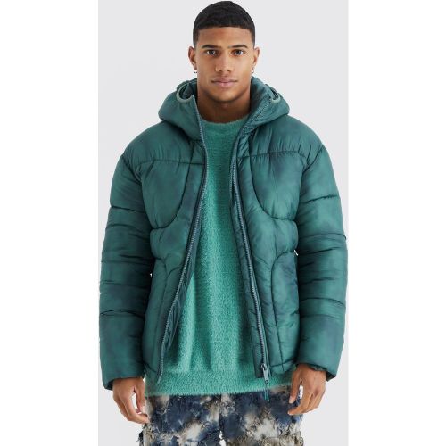 Doudoune matelassée tie dye à capuche - XS - Boohooman - Modalova