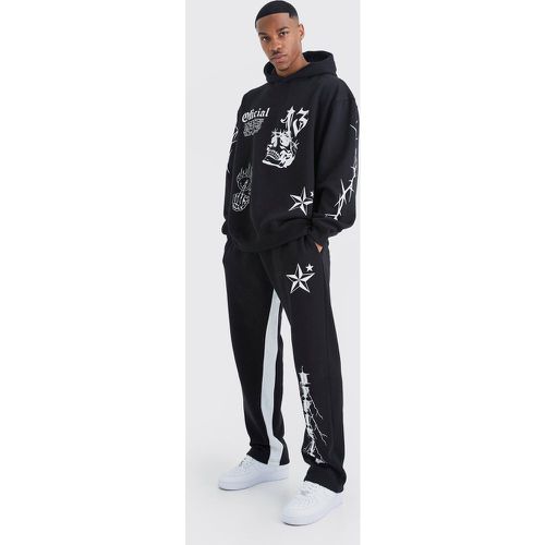 Survêtement oversize imprimé graffiti - S - Boohooman - Modalova