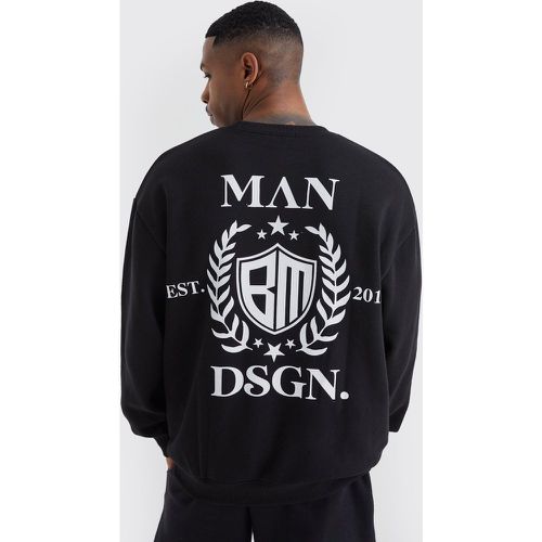 Sweat oversize imprimé - MAN - Boohooman - Modalova