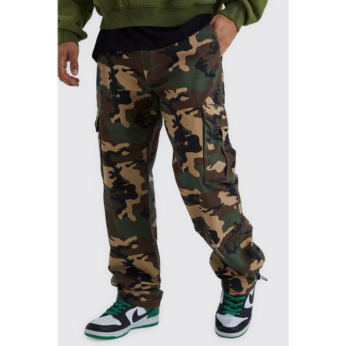 Pantalon cargo ample imprimé camouflage - 28R - Boohooman - Modalova