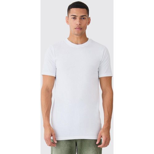 T-shirt long à col rond - M - Boohooman - Modalova