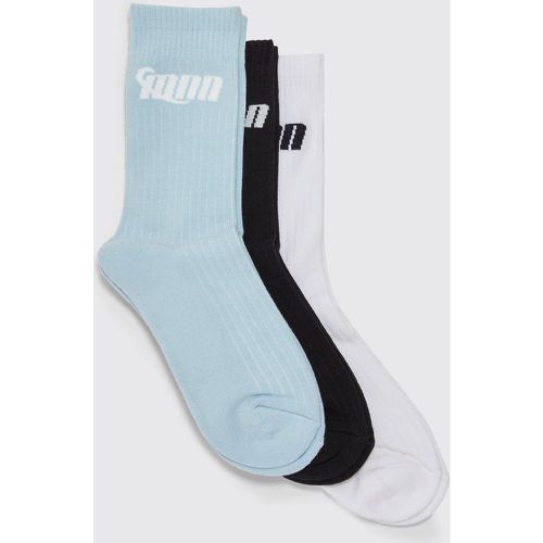 Lot de 3 paires de chaussettes à logo - MAN - ONE SIZE - Boohooman - Modalova