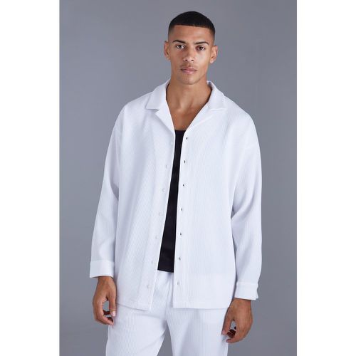 Chemise oversize plissée à manches longues - M - Boohooman - Modalova