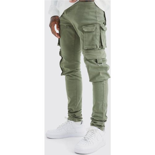 Pantalon cargo skinny à poches multiples - Boohooman - Modalova