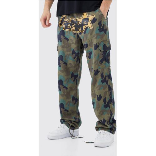 Tall - Pantalon cargo ample à imprimé camouflage - 30 - Boohooman - Modalova