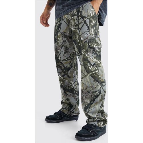 Pantalon cargo large imprimé camouflage - Boohooman - Modalova