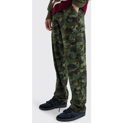 Pantalon cargo ample à imprimé camouflage - Boohooman - Modalova