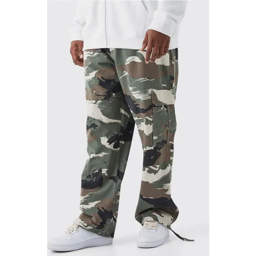 Grande taille - Pantalon cargo ample à imprimé camouflage - Boohooman - Modalova
