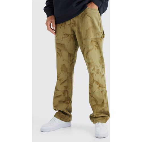 Tall - Pantalon charpentier délavé à taille fixe - 36 - Boohooman - Modalova