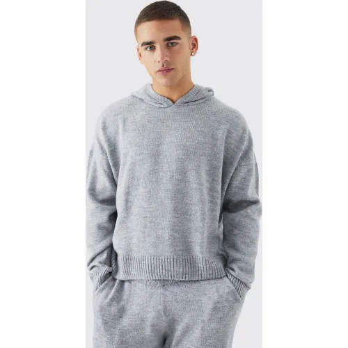 Sweat à capuche ample en maille brossée homme - S - Boohooman - Modalova