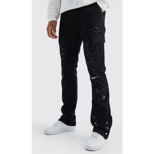 Tall - Pantalon cargo slim à taches de peintures - 36 - Boohooman - Modalova