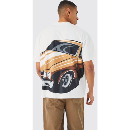 T-shirt oversize épais à col montant et imprimé voiture - Boohooman - Modalova