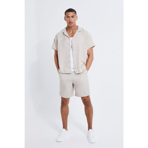 Ensemble ample avec chemise en lin et short - L - Boohooman - Modalova