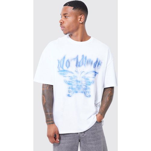 T-shirt oversize imprimé papillon - M - Boohooman - Modalova