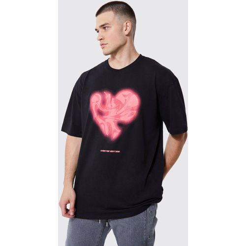 Tall - T-shirt oversize imprimé cœur - Boohooman - Modalova