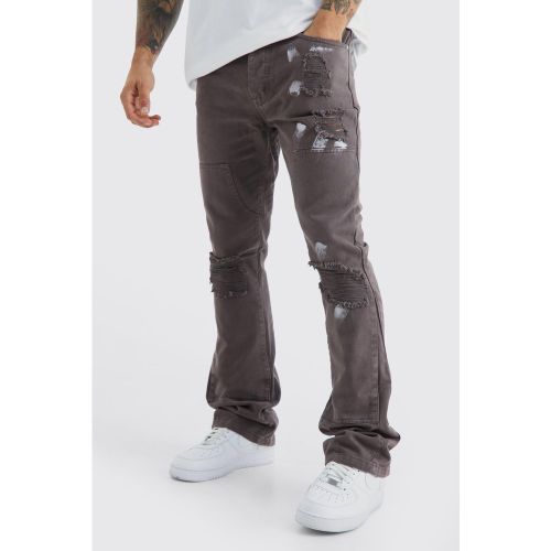 Jean skinny surteint à taches de peinture - 32R - Boohooman - Modalova