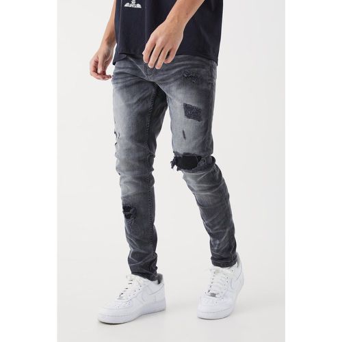 Jean skinny déchiré et réparé - 28R - Boohooman - Modalova