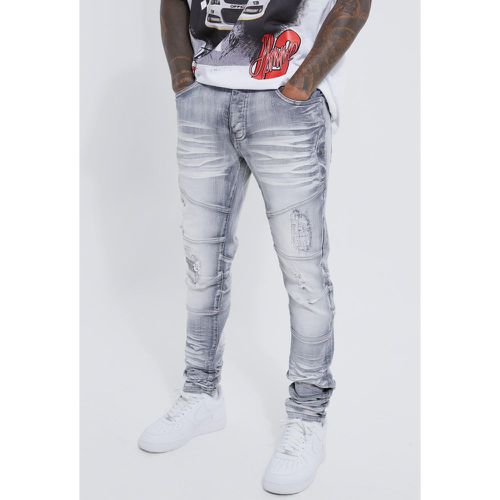 Jean skinny stretch surteint déchiré - 28R - Boohooman - Modalova