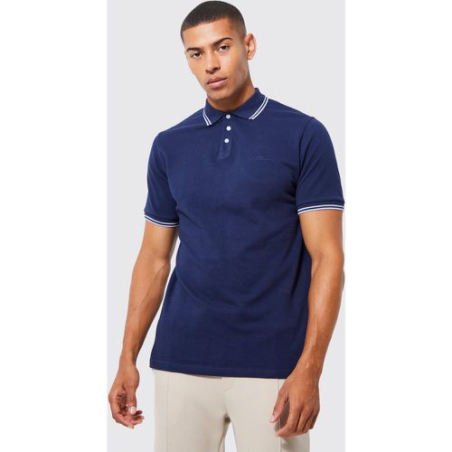 Polo cintré à logo signature - MAN - S - Boohooman - Modalova