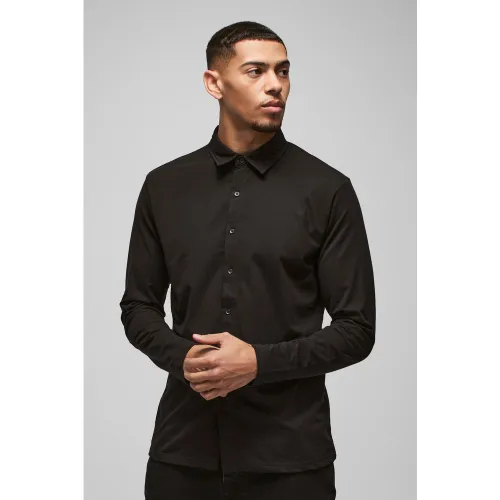 Chemise en jersey à manches longues - S - Boohooman - Modalova