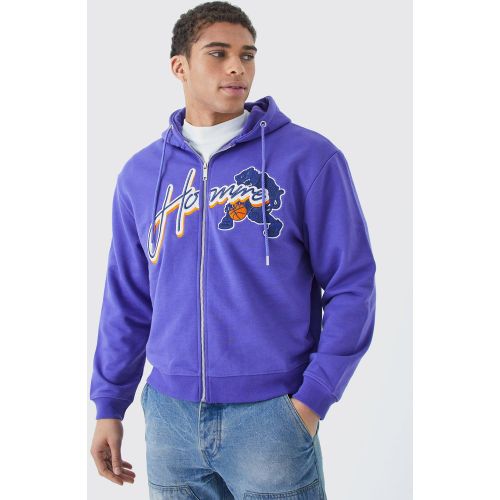 Sweat à capuche oversize délavé - L - Boohooman - Modalova