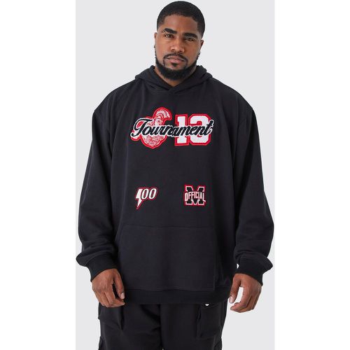 Grande taille - Sweat à capuche épais à écusson - XXXXL - Boohooman - Modalova