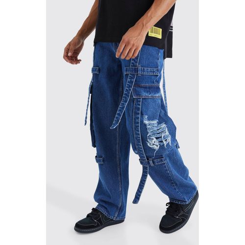 Jean cargo baggy à déchirures homme - 30R - Boohooman - Modalova