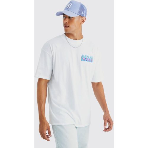 T-shirt oversize imprimé Miami Vice - L - Boohooman - Modalova