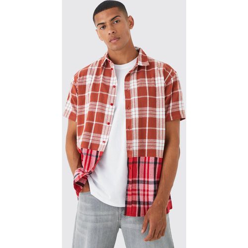 Chemise oversize bicolore à carreaux - M - Boohooman - Modalova