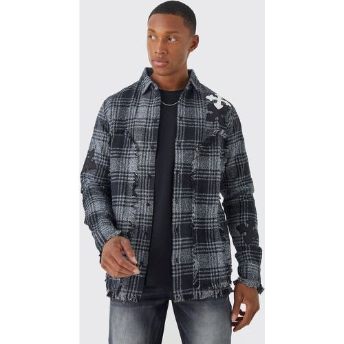 Chemise déchirée à carreaux - M - Boohooman - Modalova