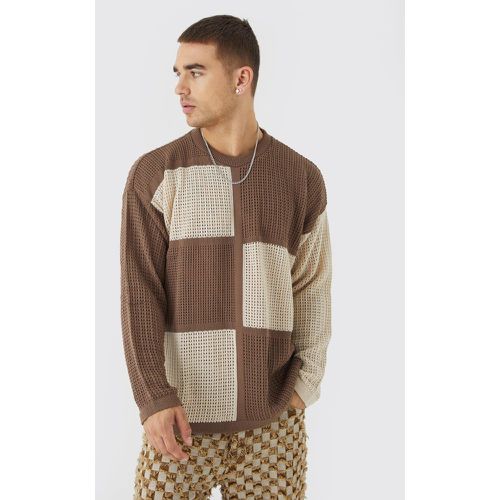 Pull oversize color block - Boohooman - Modalova