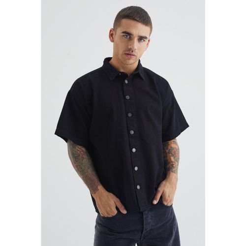 Chemise large en jean à manches courtes - S - Boohooman - Modalova