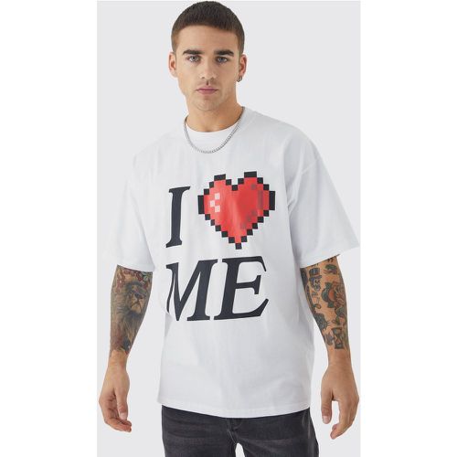 T-shirt oversize à imprimé I Love Me - Boohooman - Modalova