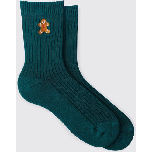 Chaussettes de Noël à broderie pain d'épice - ONE SIZE - Boohooman - Modalova