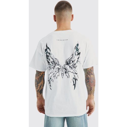 T-shirt oversize imprimé papillon - S - Boohooman - Modalova