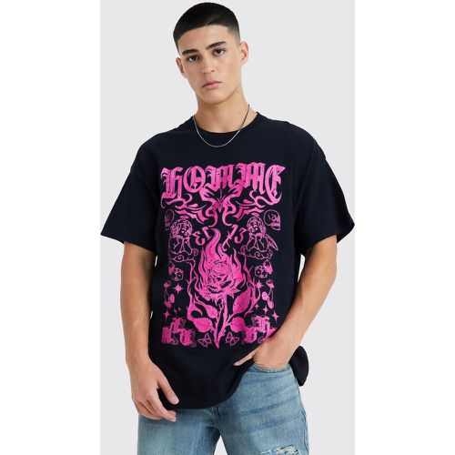 T-shirt oversize à imprimé rose - Boohooman - Modalova