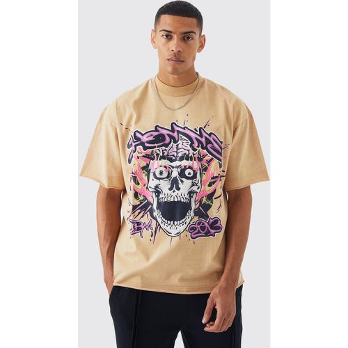 T-shirt oversize épais imprimé - M - Boohooman - Modalova