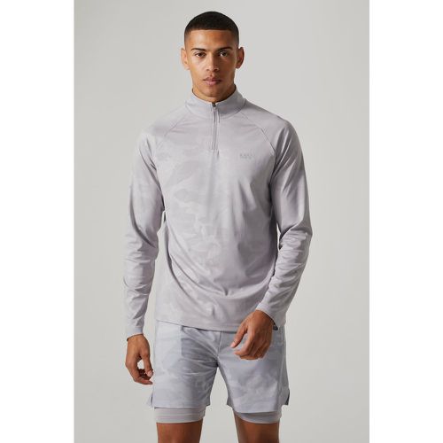 Top de sport zippé à imprimé camouflage - MAN Active - S - Boohooman - Modalova