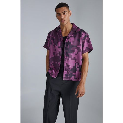 Chemise ample satinée à manches courtes - M - Boohooman - Modalova