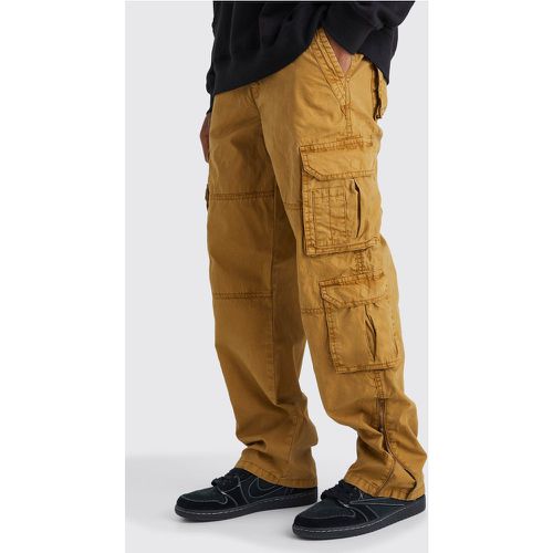 Pantalon cargo zippé surteint - Boohooman - Modalova