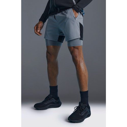 Short de sport moulant color block - MAN Active - L - Boohooman - Modalova