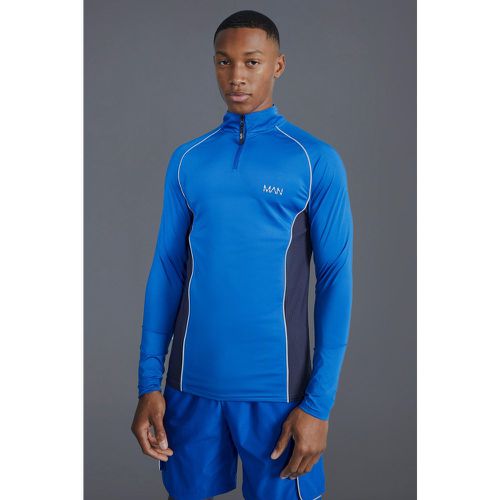 Top de sport zippé à empiècement en mesh - MAN Active homme - S - Boohooman - Modalova