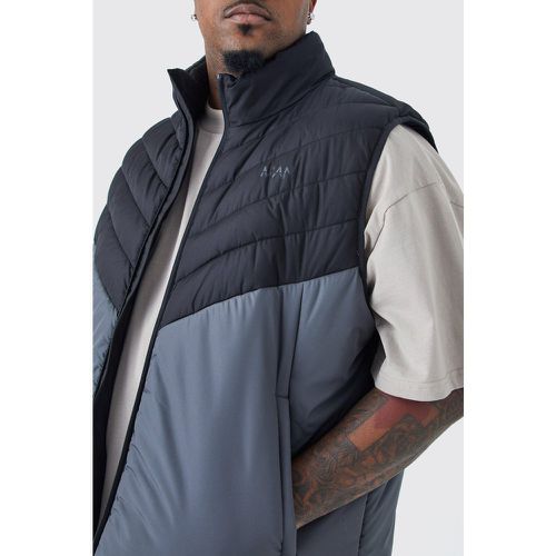 Grande taille - Veste sans manches color block à col cheminée - MAN - XXL - Boohooman - Modalova