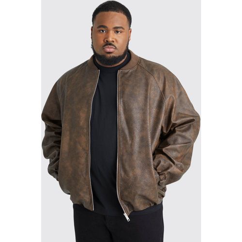 Grande taille - Bomber oversize craquelé homme - XXXL - Boohooman - Modalova