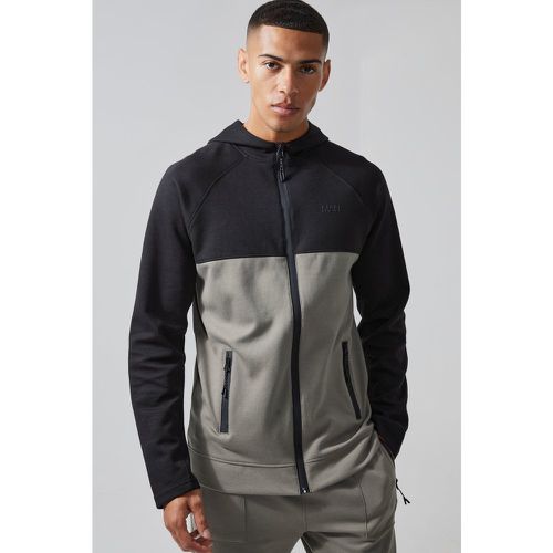 Sweat à capuche zippé et manches longues - MAN Active homme - S - Boohooman - Modalova