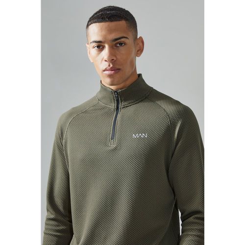 Top de sport cintré zippé texturé - MAN Active homme - S - Boohooman - Modalova