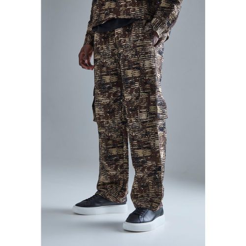 Pantalon cargo large texturé à imprimé camouflage - Boohooman - Modalova