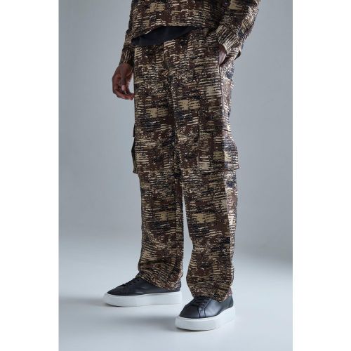 Pantalon cargo large texturé à imprimé camouflage - S - Boohooman - Modalova