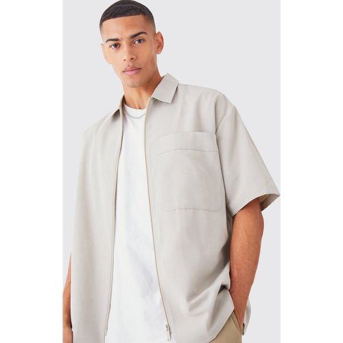 Chemise oversize zippée - M - Boohooman - Modalova